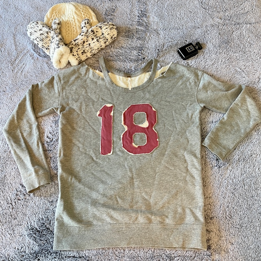 Free People shoulder cut out 18 sweatshirt